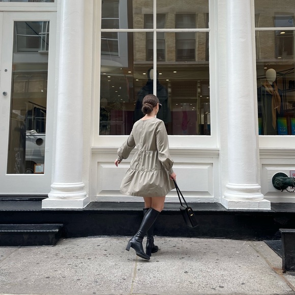 Cotton Tiered Mini Smock Dress - Picture 6 of 9